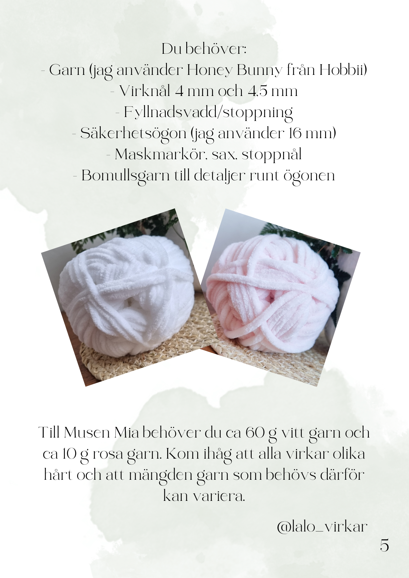 Virkmönster - Musen Mia