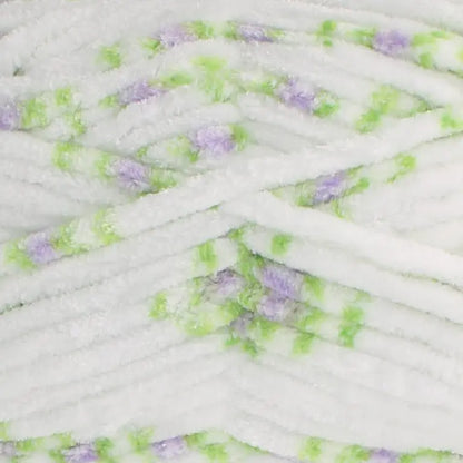 chenille garn vit ros rosor lila