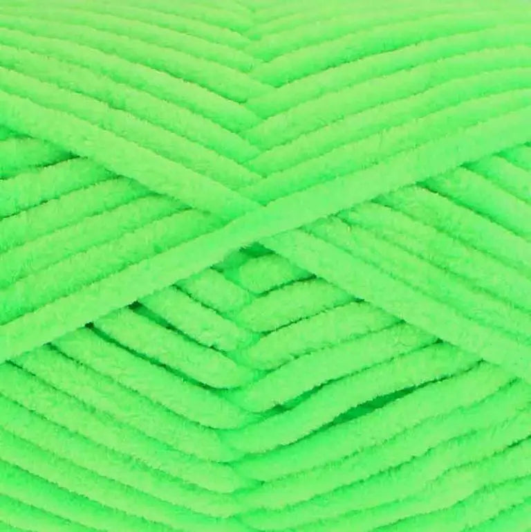 chenille garn king cole yummy neon neongrön grön
