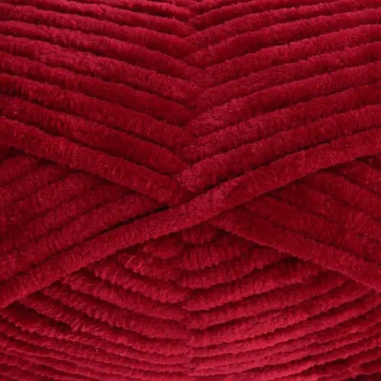 chenille garn king cole yummy vinröd röd